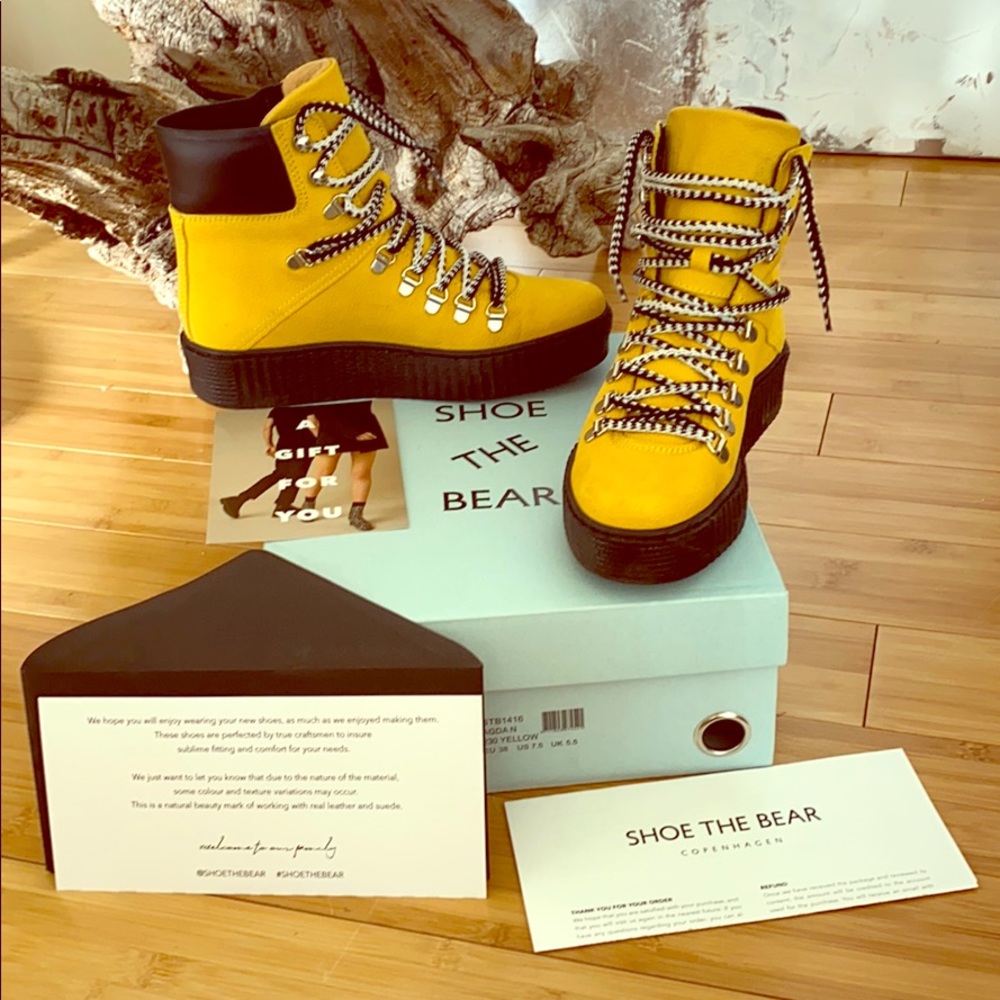 SHOE THE BEAR AGDA NUBUCK LACE-UP BOOT- Yellow